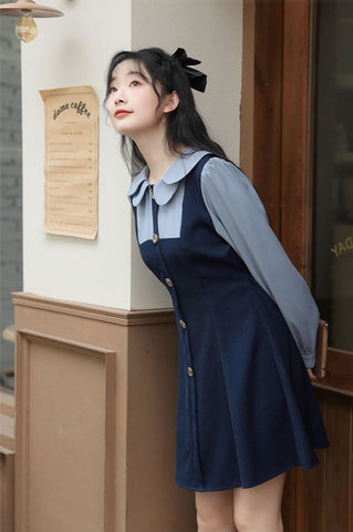 Twofer Minikleid mit Muschelkragen