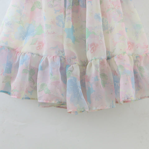 Watercolor Floral Puff Dress