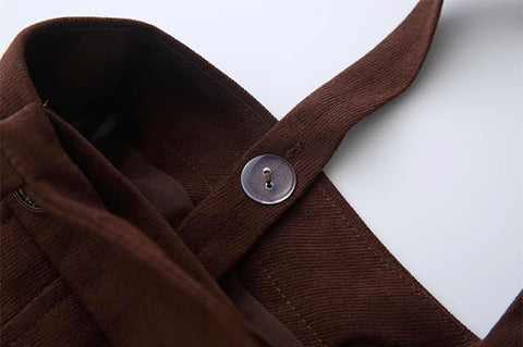 Hosenträgerrock / Bluse aus Cord-Wildleder