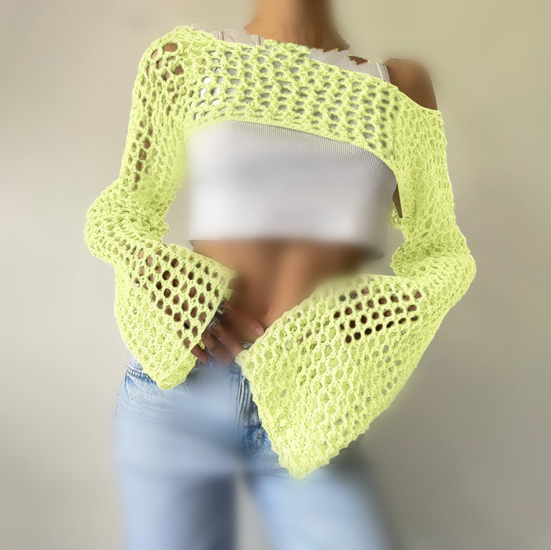 Bolero de punto de crochet hueco