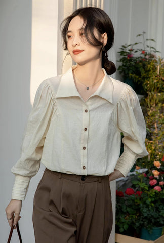 Textured Puff Sleeve Blouse