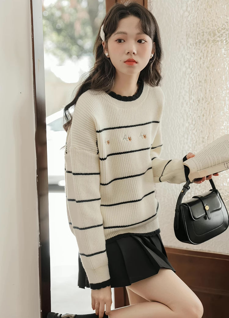 Emily Floral Stripe Sweater