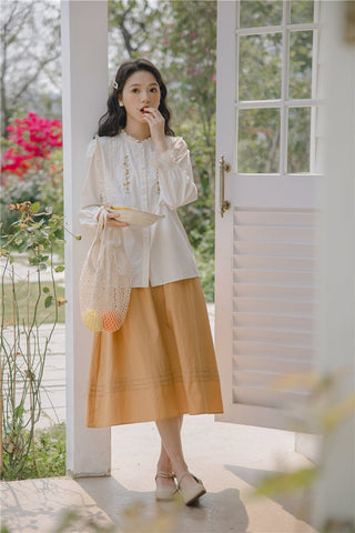 Golden Rose Embroidered Blouse