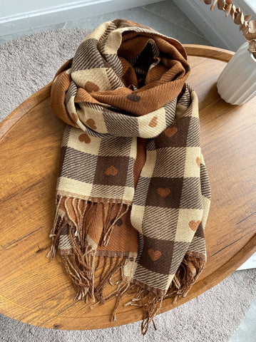 Heart Checkerboard Scarf