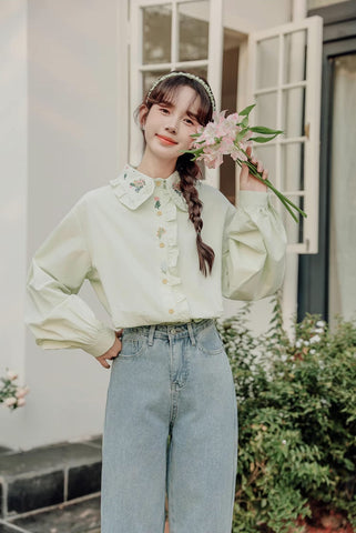 Floral Bouquet Embroidered Blouse