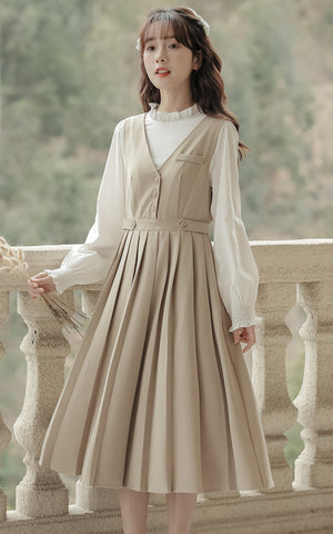 Journalist Midi Pinafore Set