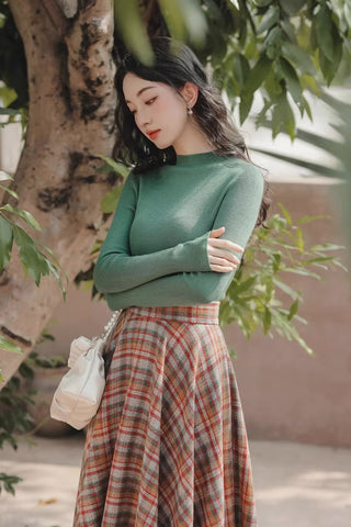 Maple – Karierter Midi-Tellerrock