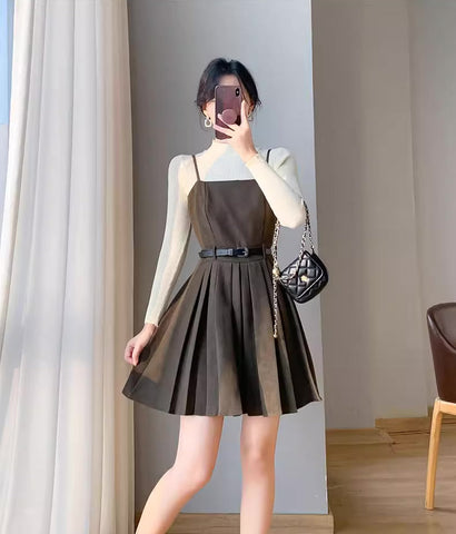 Two-Piece Mini Cami Dress & Sweater Set