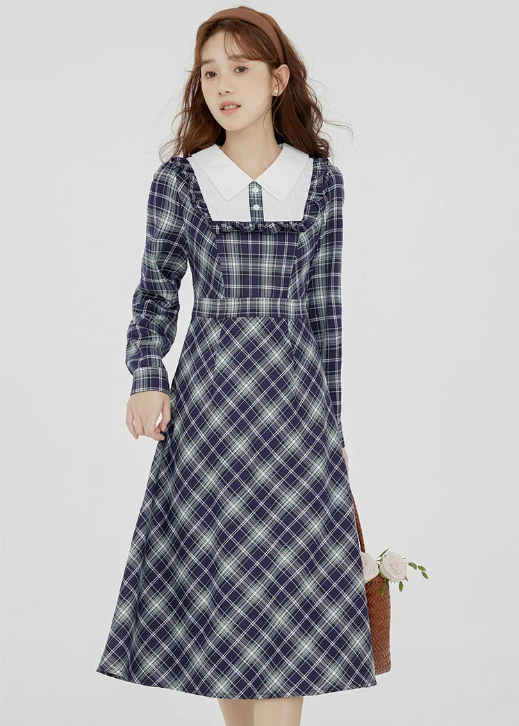 Uni Plaid Midi Dress