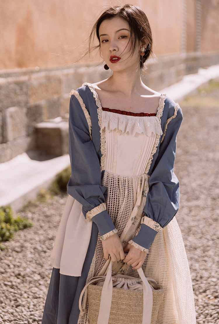 Vestido de doncella de patchwork