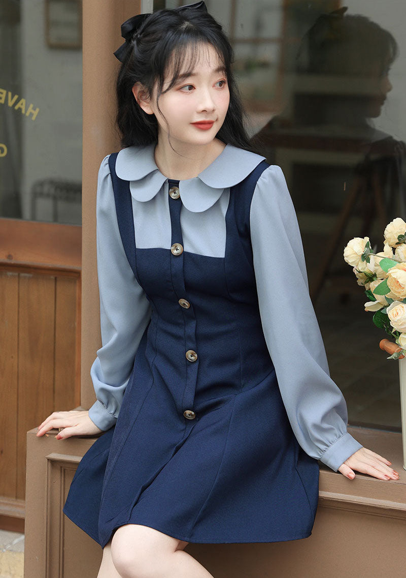 Twofer Minikleid mit Muschelkragen