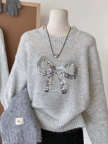 Sequin Bow Sweater