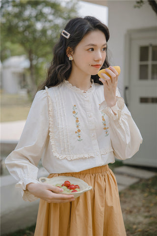 Golden Rose Embroidered Blouse