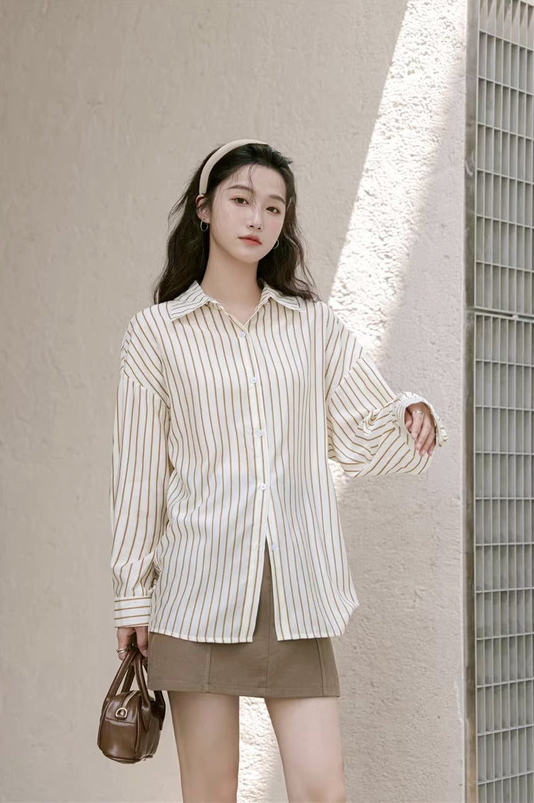 Basic Stripe Button Down Shirt