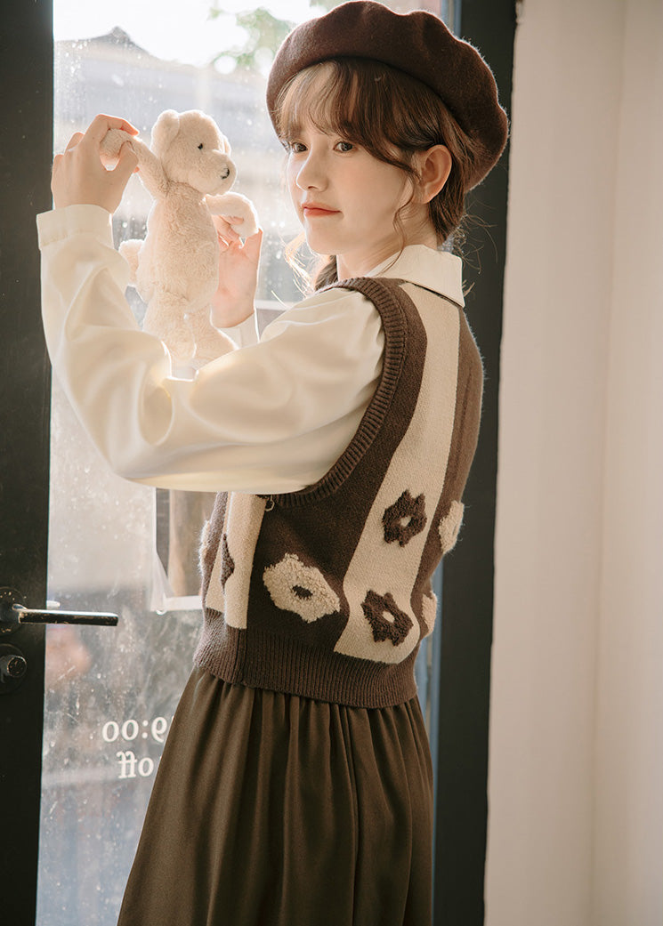 Chaleco retro Daisy con bloques de color y doble uso