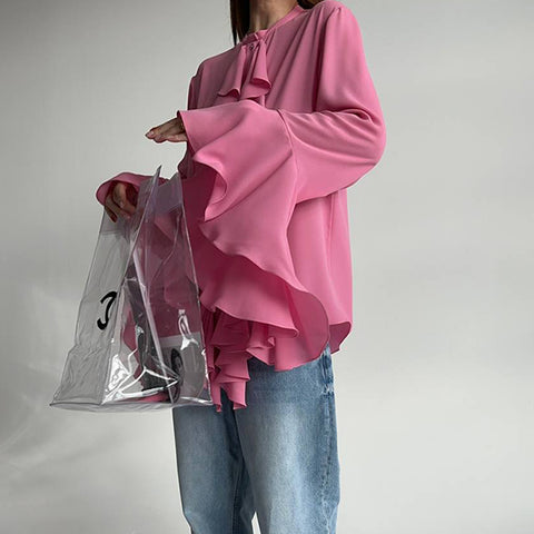 White Chiffon Blouse Elegant Spring Top