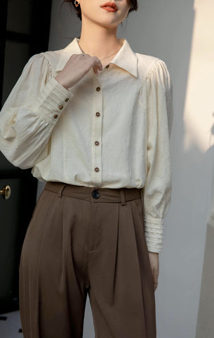 Textured Puff Sleeve Blouse