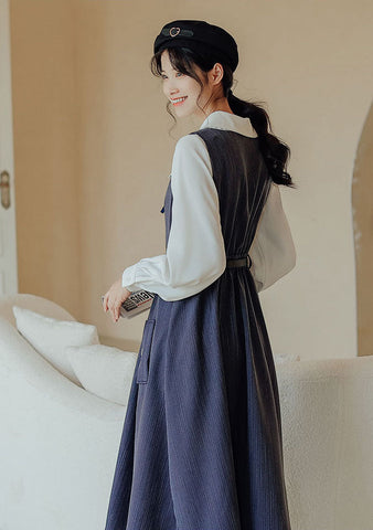 Traveller's Pinafore-Set mit Nadelstreifen