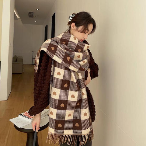 Heart Checkerboard Scarf