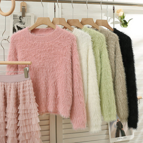 Fuzzy Cropped Sweater