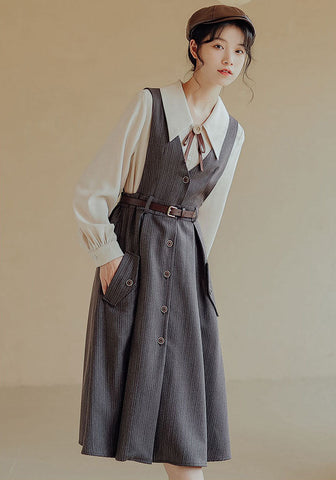 Traveller's Pinafore-Set mit Nadelstreifen