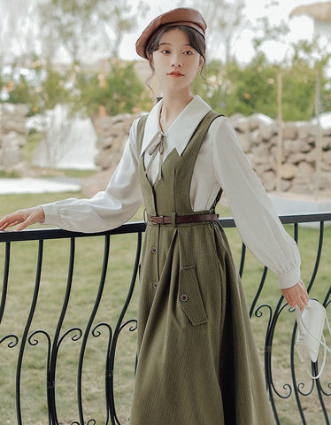 Traveller's Pinafore-Set mit Nadelstreifen