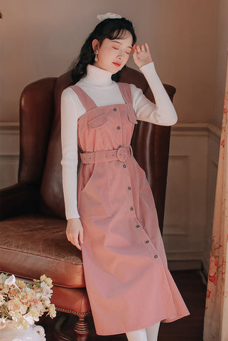 Corduroy Button Up Midi Dress