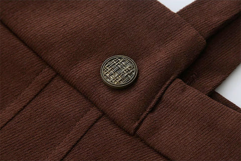 Hosenträgerrock / Bluse aus Cord-Wildleder