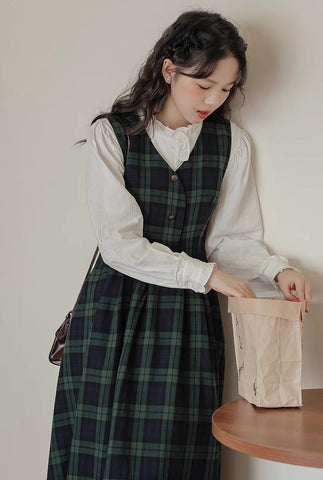 Cambridge Plaid Pinafore Dress