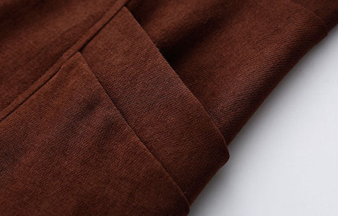 Button Up Suede Pinafore Dress