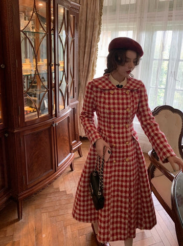 Candy Cane Gingham Dress Coat