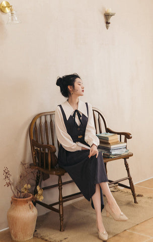 Traveller's Pinafore-Set mit Nadelstreifen
