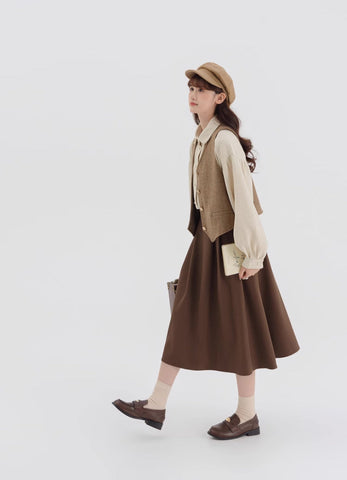 Waffle Puff Sleeve Blouse