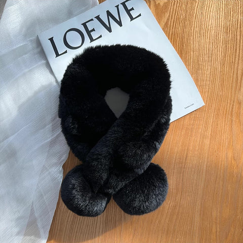 Fuzzy Pom Pom Scarf