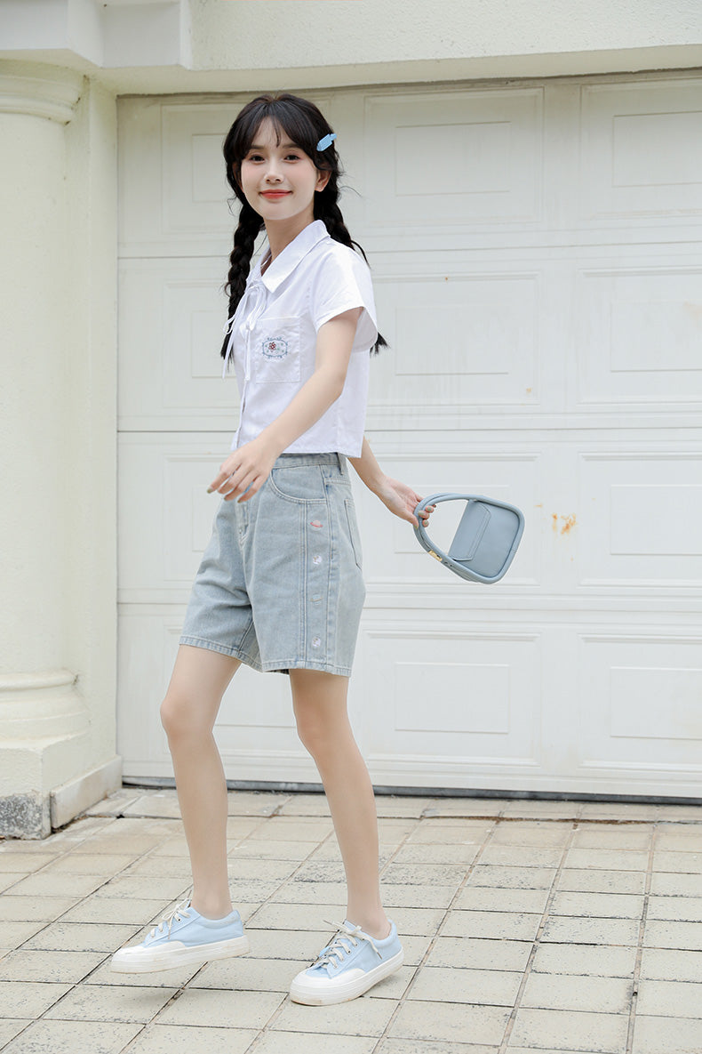 Saturn Embroidered Shorts