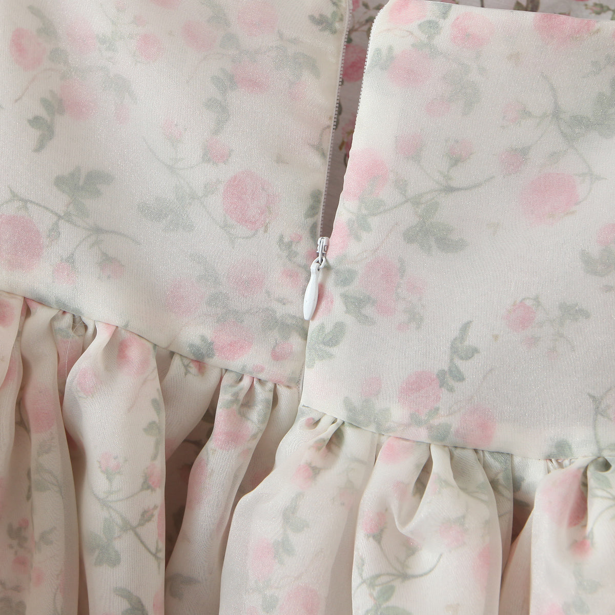 Vestido mini abullonado reversible Rose Tea