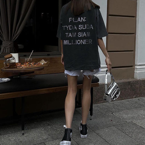 Loose Streetwear Cotton Diamond T shirt Casual Tee Clothing