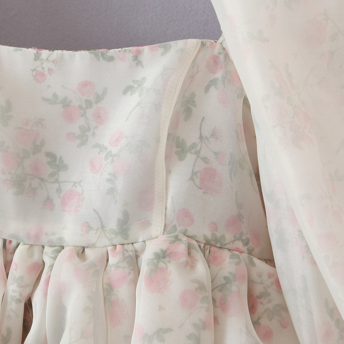 Vestido mini abullonado reversible Rose Tea