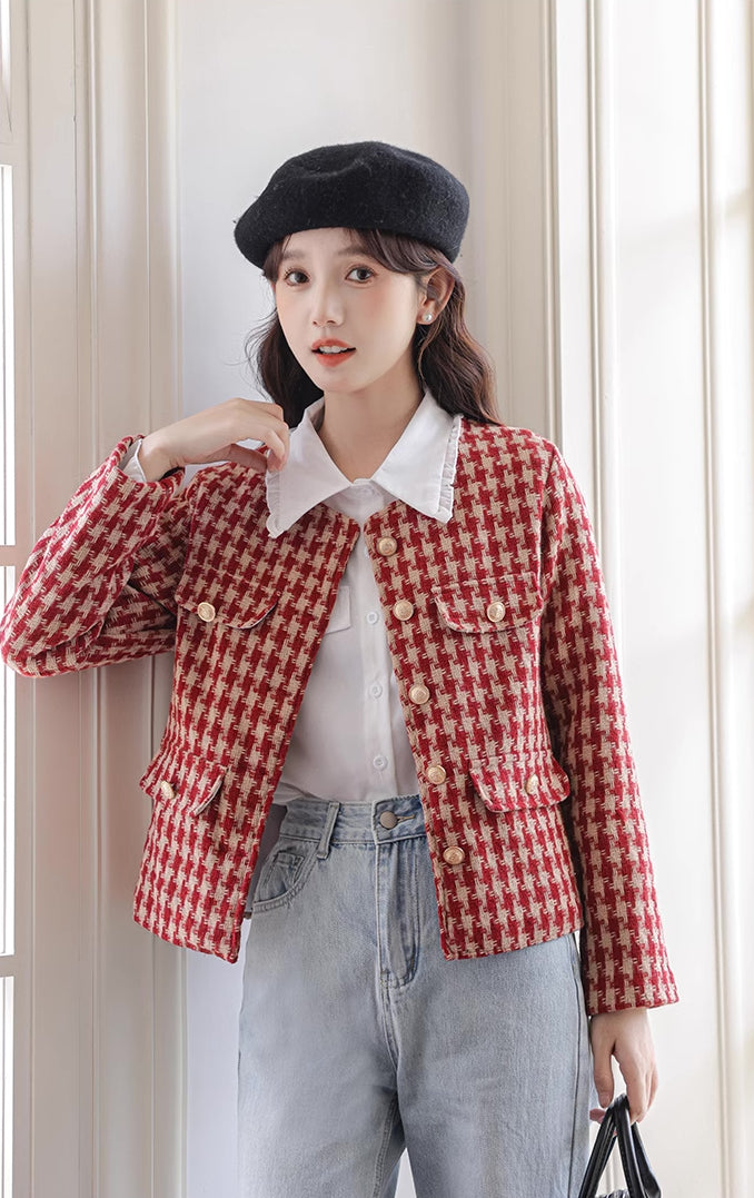 Houndstooth Tweed Jacket