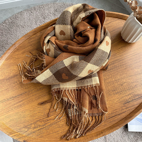 Heart Checkerboard Scarf