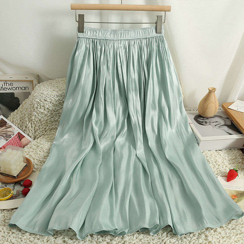 Satin Shine Midi Skirt