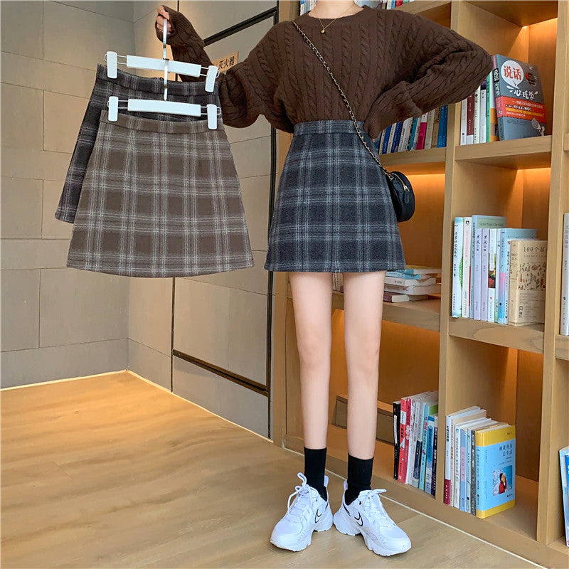 Ashy Plaid Mini Skirt