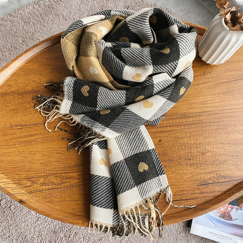 Heart Checkerboard Scarf