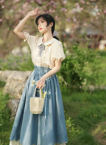 Evergarden Short Sleeve Blouse & Skirt Set