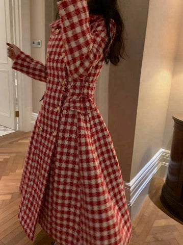 Candy Cane Gingham Dress Coat