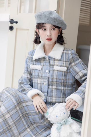 Elsa Plaid Tweed Midi Set