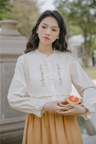 Golden Rose Embroidered Blouse