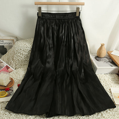 Satin Shine Midi Skirt