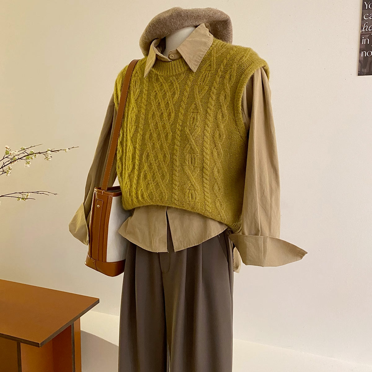 Fall Cable Knit Vest