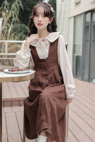 Little Baker Button Up Pinafore Dress